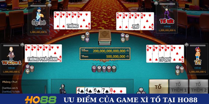 Những ưu điểm của game xì tố tại Ho88 